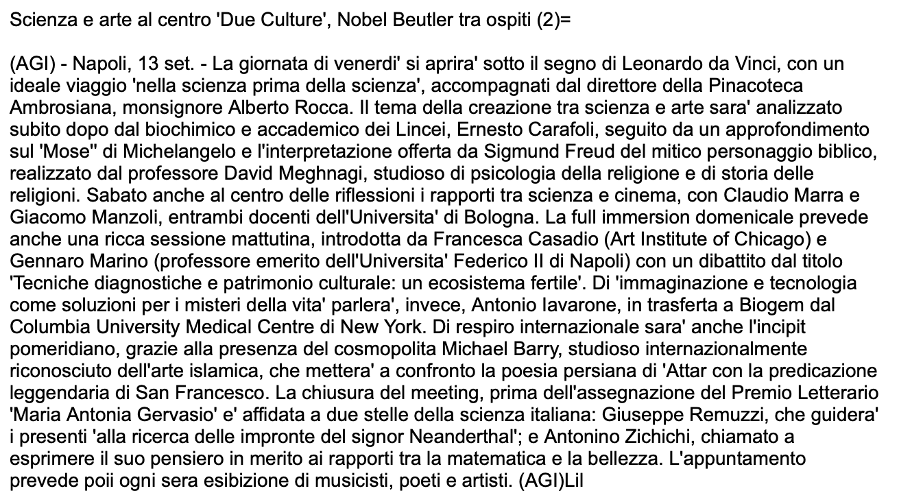 Scienza e arte al centro 'Due Culture', Nobel Beutler tra ospiti